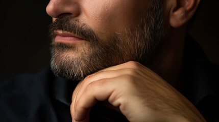 Obraz premium 左を向く男性の横顔