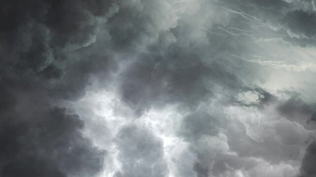 Lightning Strikes on dark sky, Background.