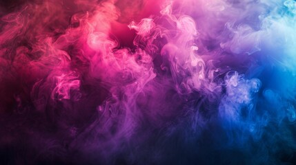 Swirls of mystical smoke in pink and blue, a vibrant dance of colors in motion