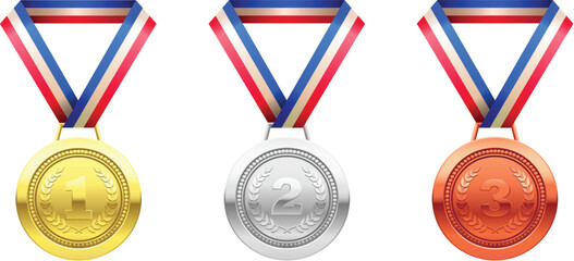 Obraz premium Gold Silver Bronze Olympic sports medals 