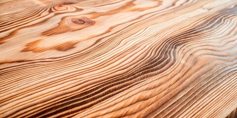 Fototapeta premium The image features a close-up view of a wooden surface with a curvy and smooth texture, showcasing the natural beauty of wood grain patterns.