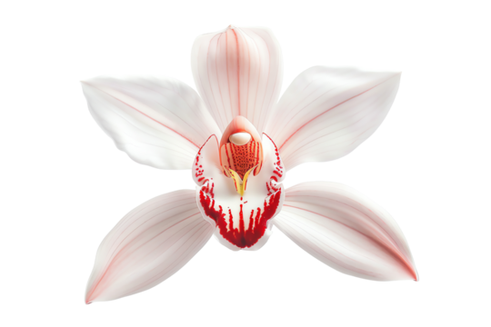 The image is of a beautiful orchid flower with delicate petals. The colors are soft and muted, and the overall effect is one of elegance and beauty, isolated on transparent background