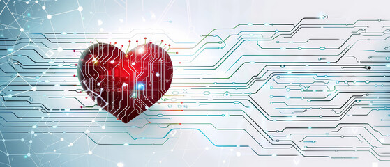Heart with Digital Circuitry