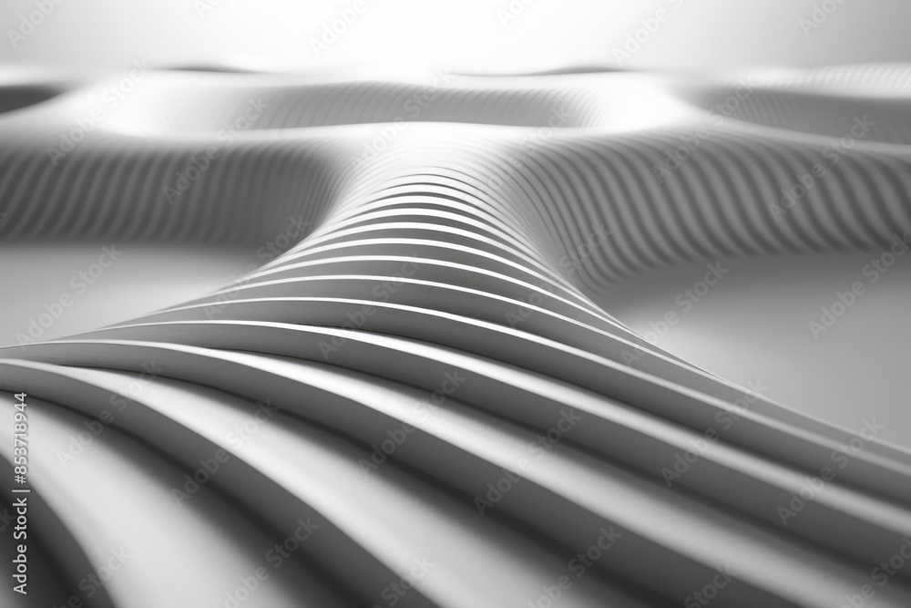 Leinwandbilder minimalist black and white abstract lines creating a wave pattern on a clean surface,