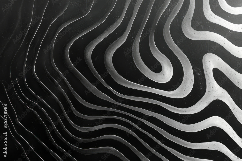 Leinwandbilder minimalist black and white abstract lines creating a wave pattern on a clean surface,
