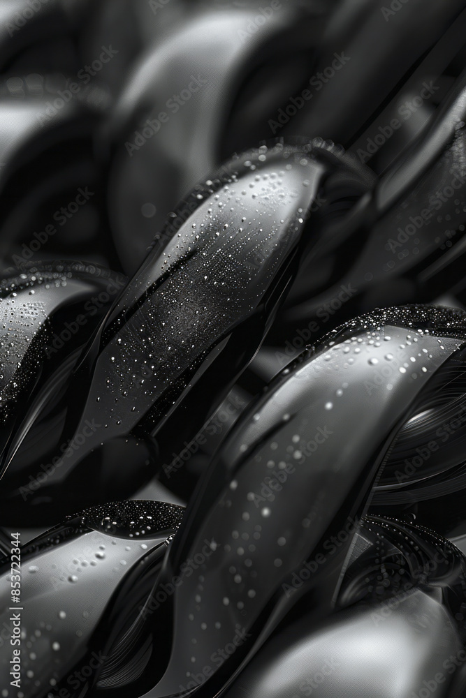 Poster elegant depiction of an abstract pattern of intertwining black and white lines creating a visual ill