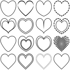 Heart Set Collection Vector vector art icon Graphics for apps, websites, and illustrations