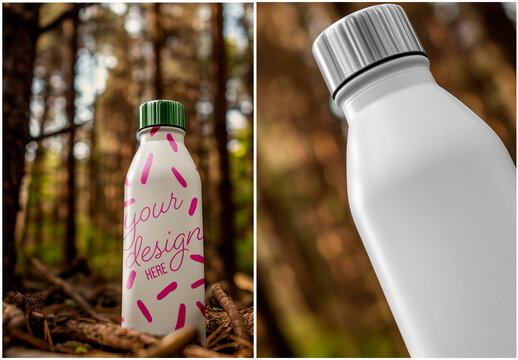 Mockup Thermal Bottle Natural Forest Ai Generated