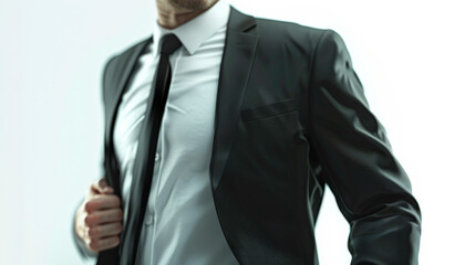 Confident Older Man in Black Suit.