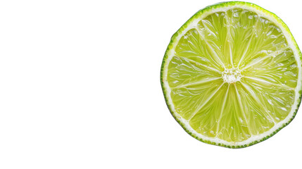 Fresh slice of lime on white background