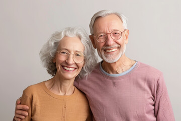 Happy Elderly Couple Smiling at Home.