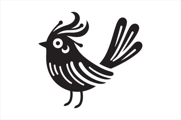 a cute bird silhouette logo vector art illustration