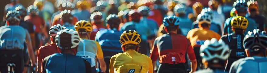 Fototapeta premium Athletes preparing for a race, feeling the rush of adrenaline and excitement, their faces filled with intense emotions as they gear up for the competition.