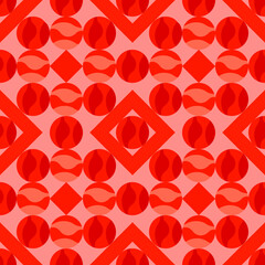 Vector - geometric shape seamless pattern, square and balls. 