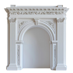Obraz premium White architectural arch on white background.