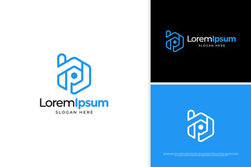 Vector letter B and P business accounting logo design template