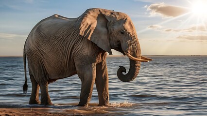 Fototapeta premium African Elephant (High Quality Wallpaper Wild PhotoGraphy)