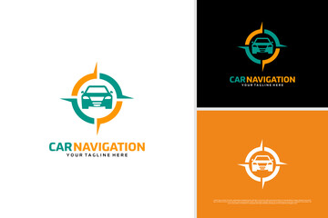 Vector car navigation logo design template