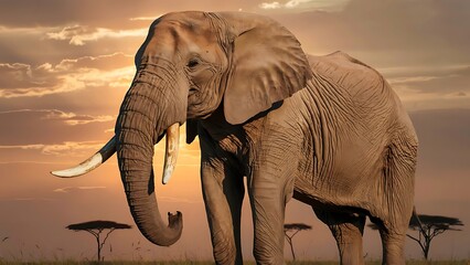 Fototapeta premium African Elephant (High Quality Wallpaper Wild PhotoGraphy)