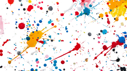 Colors spilled around, colorful explosion,  on white background