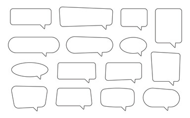 Speech bubble, speech balloon, chat bubble line art icon for apps and websites.