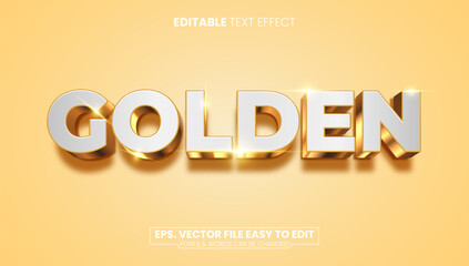 Golden editable vector text style effect. 3d minimalist text effect