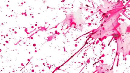 Pink paint spilled, splash on white background