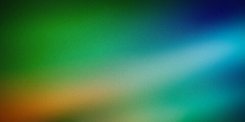 Fototapeta premium A vibrant gradient background transitioning from green to blue with hints of orange, creating a dynamic and energetic effect. Ideal for modern designs, digital art, and presentations