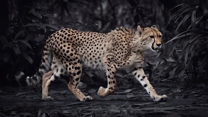 Obraz premium Cheetah in Jungle(High Quality Wallpaper Wild Photography)