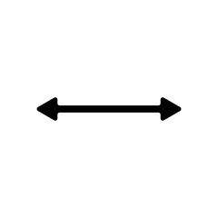 Horizontal long double arrow. Straight dual arrow. Vector Illustration. 
