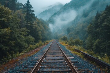 Fototapeta premium Mountain Railway Adventure