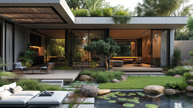 lawn of a luxery house