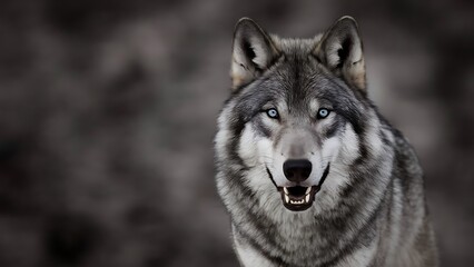 Obraz premium Grey Wolf Portrait (High Quality Wallpaper Wild Photography)