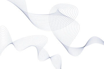 Fototapeta premium Abstract curved wave with lines created using the blend tool. Monochrome stylized line art wave element for design.