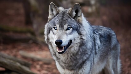 Fototapeta premium Grey Wolf Portrait (High Quality Wallpaper Wild Photography)