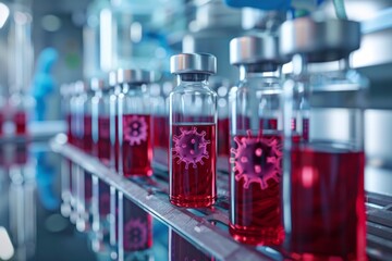 Lab Vials with Virus Sample