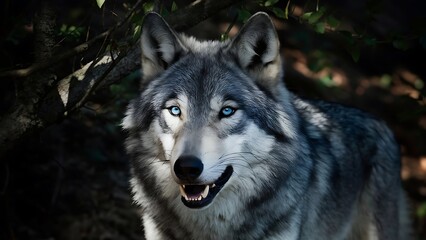 Obraz premium Grey Wolf Portrait (High Quality Wallpaper Wild Photography)