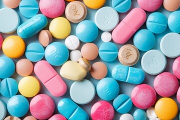 Colorful Assortment of Various Pills and Tablets