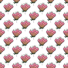 Summer seamless pattern with flowers doodle for decorative print, wrapping paper, greeting cards, wallpaper and fabric
