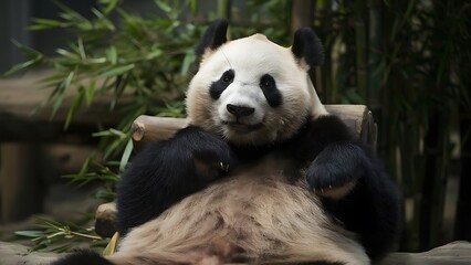 Obraz premium Lazy Panda Bear(High Quality Wallpaper Wild Photography)
