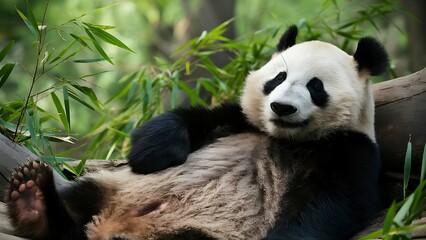 Obraz premium Lazy Panda Bear(High Quality Wallpaper Wild Photography)