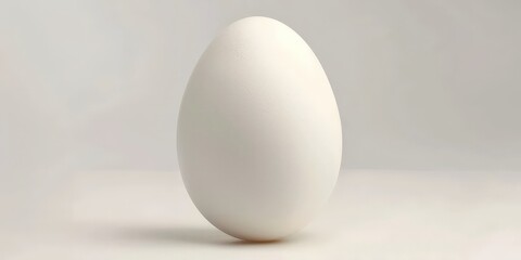 A Single White Egg on a White Background