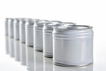 Row of Aluminum Cans