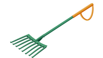Naklejka premium a garden rake clipart, soil cultivation tool, flat design illustration, pastel, isolated on Transparent background