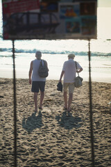 People walking on beach