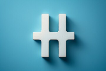Obraz premium White Abstract Cross on Blue Background