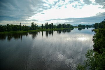 Leitmeritz Litomerice Tschechien und Fluss Elbe