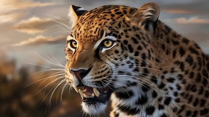 Fototapeta premium Leopard portrait (High Quality Wallpaper Wild PhotoGraphy)