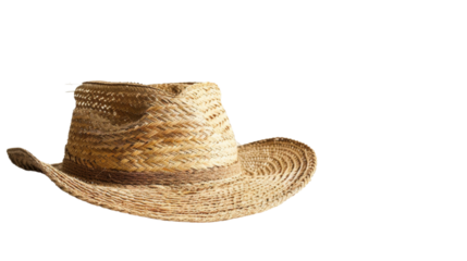 Straw hat on white background