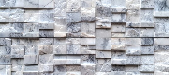 White stone wall background, seamless texture of natural marble.